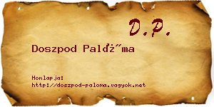 Doszpod Palóma névjegykártya
